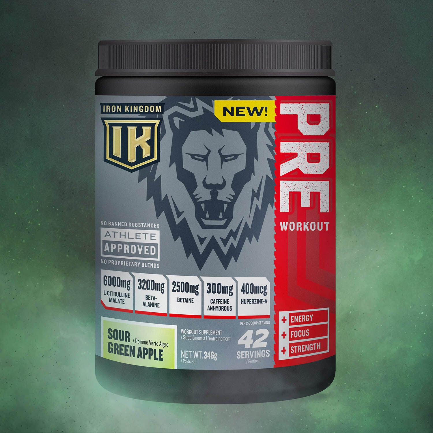 Iron Kingdom Pre-Workout &ndash; Pomme verte surette Sour Green Apple | GNC