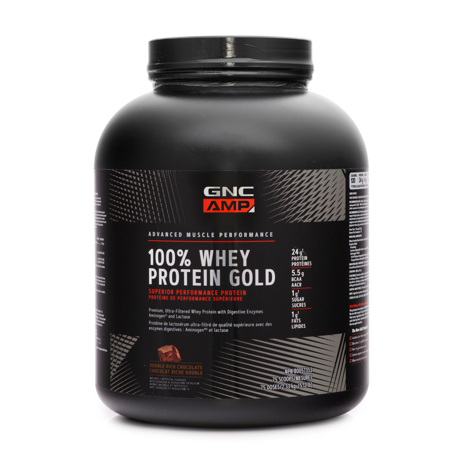 GNC AMP 100% Whey Protein Gold - Double Rich Chocolate