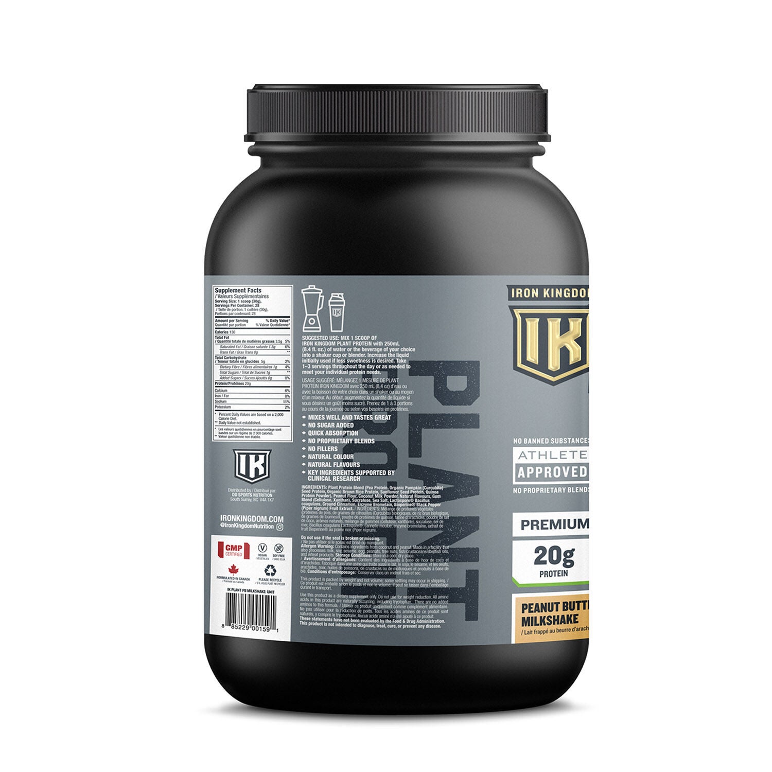 Iron Kingdom Plant Protein - Lait frapp&eacute; au beurre d&rsquo;arachide  | GNC