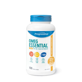 Omeg Essential +D3 Fish Oil - Natural Orange - 120 Softgels  | GNC